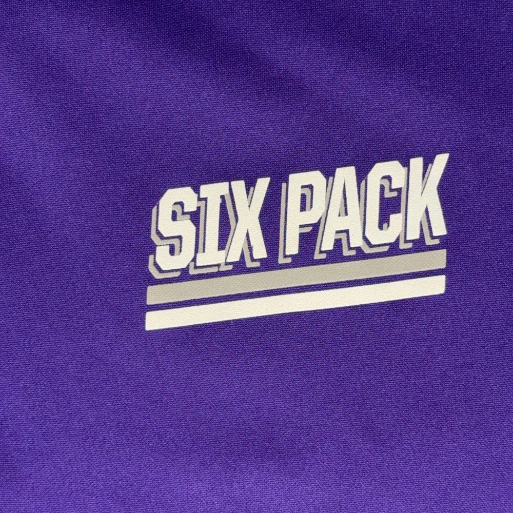 Nike Dri-FIT Mens Purple Full Zip Track Jacket Six Pack Graphic Large Mock Neck